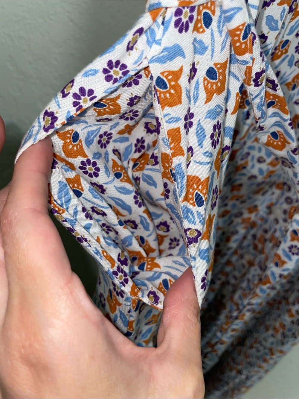 croft & barrow White Maxi Dress with Blue and Brown Floral Print - Picture 6 of 12